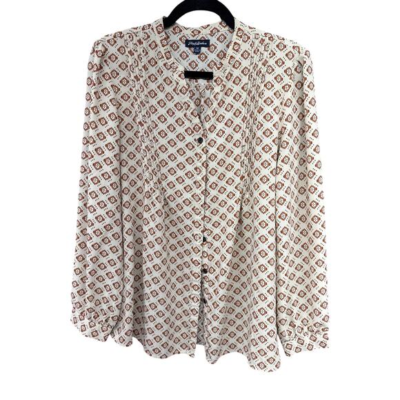 Flag & Anthem Tops - Flag & Anthem Cream Blouse Medium Boho Hippie Professional Tribal Earth Crunchy